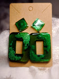 Boucle d'oreille verte