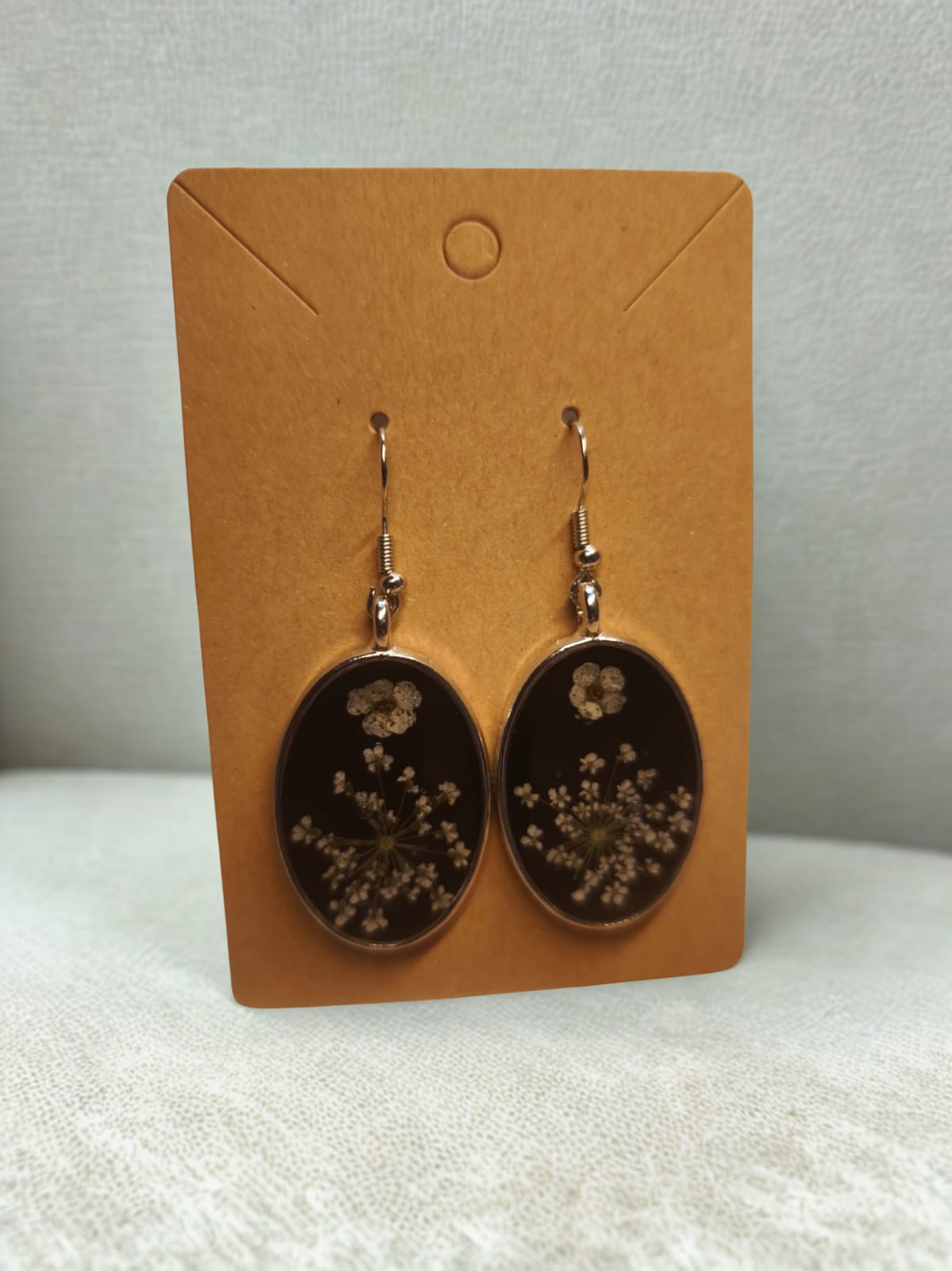 Boucle d'oreille floral oval