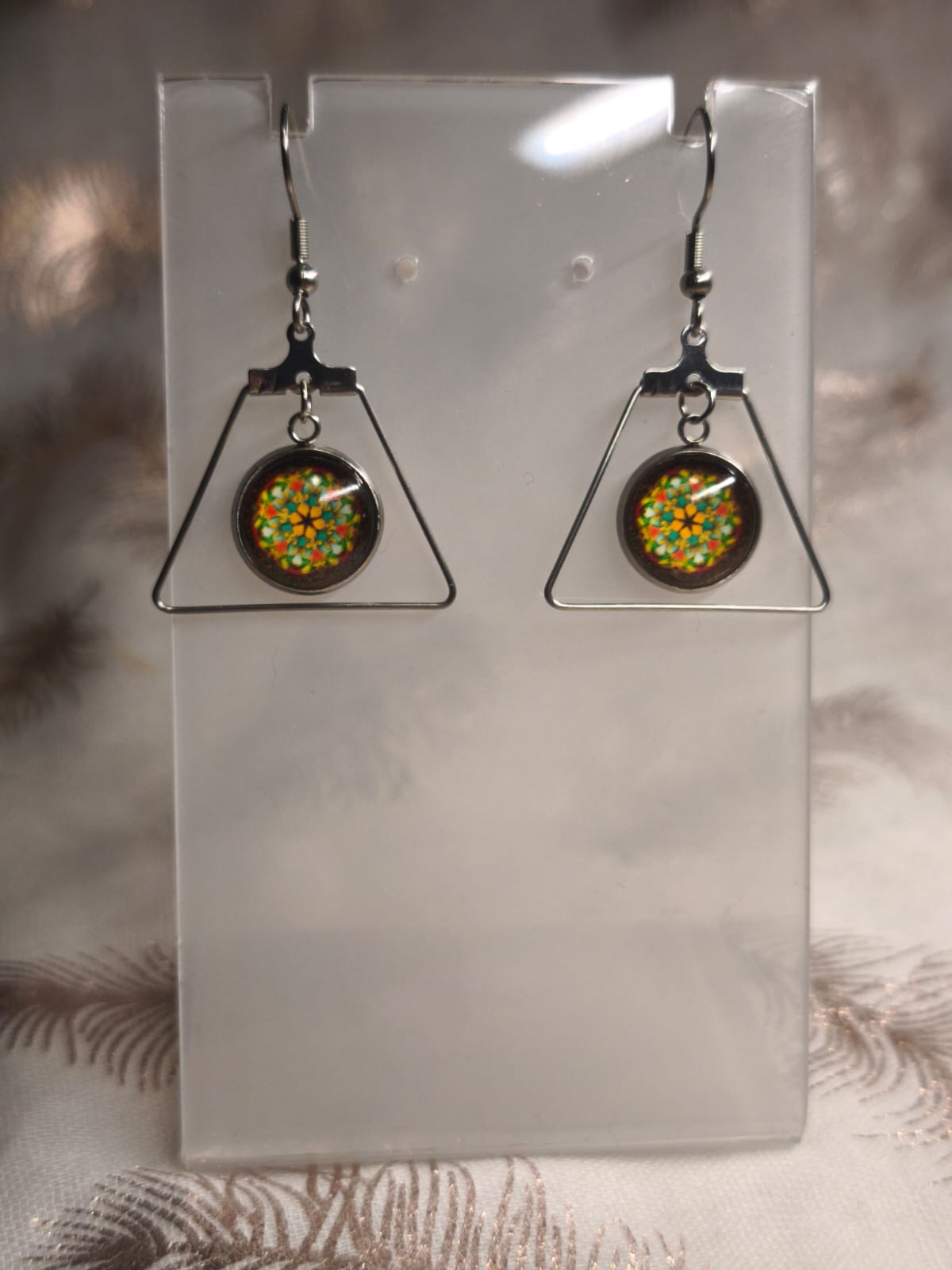 Pendante géométrique floral