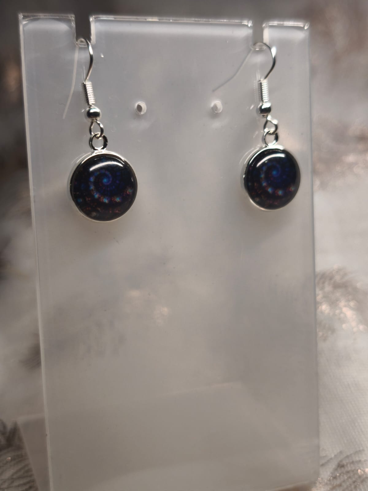 Pendante spiral bleu foncé