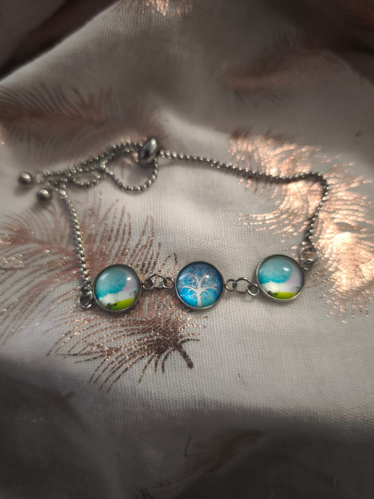 Bracelet réglable bleu acier inoxydable